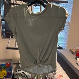Abercrombie & Fitch Sage Green Tie-Front Tee